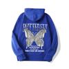 Sudadera casual con capucha de moda con letras nuevas de exportación europea y americana 2024 con mariposas multicolores
