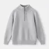 2026 Nuevo Suéter Cardigan con Cremallera y Hombros Caídos para Niños Otoño/Invierno, Ropa Exterior de Punto de Cuello Alto Medio para Niños Grandes
