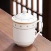 Taza de cerámica para hotel, regalo para el hogar, taza de té para reuniones de oficina con tapa, taza con logotipo