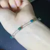 Pulseira de opala negra colorida natural, cada cor de fogo é diferente, 4*5mm, prata de lei 925, cravação de precisão