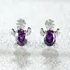Estilo Caliente Europeo y Americano Juego de Tres Piezas de Piedras de Colores Accesorios de Joyería de Simulación Piedra Colorida Collar de Tortuga Pequeña Anillo Pendientes Mujeres Venta al por Mayor