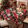 Mantel temático de Navidad para un ambiente festivo, adecuado para fiestas de Año Nuevo y Acción de Gracias, decoración de mesa a cuadros verde y rojo