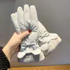 Guantes de Invierno para Mujer Cálidos Lindos Pantalla Táctil Ciclismo Bicicleta Eléctrica A Prueba de Frío Forrados de Felpa Engrosados Resistentes a la Humedad y al Viento Guantes de Algodón
