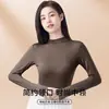 Venta al por mayor transfronteriza europea y americana de tops finos de otoño para mujer, cuello medio, talla grande, manga larga, ropa interior cálida, adecuada para usar en capas o como prenda exterior