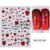 Pegatinas de uñas de mariposa roja en línea al por mayor libro rojo pequeño mariposa colorida láser flor 5D relieve tridimensional pegatinas adhesivas
