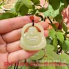 Pendente de Buda de Jade Gelo Rosa Raiz de Lótus Jade Afegão Rosa Rosa Toranja Jade Rosa Fivela de Segurança Pingente de Colar