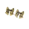 Pendientes de Aro con Lazo Europeos y Americanos Transfronterizos Nicho de Gama Alta Diseño con Galvanoplastia de Oro de 14K Pendientes Versátiles Pendientes al por Mayor