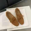 Mocasines de piel auténtica con suela blanda para mujer, nuevos mocasines planos de gamuza vintage 2024 con punta cuadrada y corte bajo