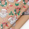Suministro Transfronterizo de Papel de Regalo Navideño, Papá Noel, Copos de Nieve, Cascabeles, Fruta de la Paz, Flores, Papel de Regalo