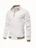 2025 Chaqueta Deportiva Casual para Hombre con Cuello Alto Amazon Primavera y Otoño Versátil Color Sólido Comercio Transfronterizo Exportación Directa en Stock