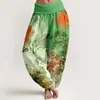 Pantalones Casuales Versátiles de Moda Estilo Nuevo 3D Estampado Digital Europeo y Americano Transfronterizo Pantalones Tailandeses para Mujer de Algodón Puro Estampado Directo Pantalones Largos de Primavera y Verano