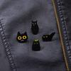 Broche Gato Preto Animal Fofo Briquetes Fogo Sagrado Miau Miau Ensinando Gato Frito Metal Distintivo Pin Galvanoplastia
