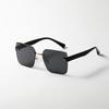 Lentes Xunge sin montura cuadrados retro Gafas de sol para hombre con adornos de diamantes de montura grande Moda coreana Gafas de sol de calle de moda para mujer
