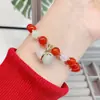 Diseño Sentido Temperamento Moda Único Calabaza Calcedonia Pulsera Nueva China Elegante Festiva Pulsera Nicho Pulsera Vintage