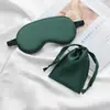 Set de dos piezas: antifaz de seda sintética de doble cara para dormir y bolsa con cordón, antifaz de seda auténtica bloqueador de luz y transpirable, venta al por mayor de fábrica