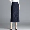 Falda recta de tiro alto que cubre las caderas para adelgazar, nuevo modelo otoño 2026, falda de longitud media recta con estampado nacional estilo chino, moderna