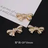 Pulsera de Zirconia de Color Duradero de 18K con Forma de Lazo Accesorios DIY Simple Elegante Cuentas Espaciadoras Pequeñas Accesorios para Joyería Listos para la Venta
