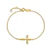 Comercio Exterior Europeo y Americano Pulsera de Cruz Dorada Nicho Simple Moda Lujo Ligero Diaria Versátil Diseño Joyería de Mano Mujeres