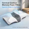 Almohada de espuma viscoelástica Amazon transfronteriza, almohada de soporte cervical en forma de cuerno, promueve el sueño, previene el colapso del núcleo de la almohada, almohada viscoelástica de rebote lento