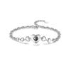 Pulseira de prata esterlina S925 100 idiomas Eu te amo projeção de imagem personalizada pulseira oca feminina 520 presente
