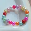 Pulseiras de Contas Infantis, Pulseiras Elásticas Coloridas de Pérolas Sintéticas, Acessórios Fofos de Desenho Animado para Meninas Pequenas, Presentes de Jardim de Infância