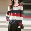 Suéter tejido de retazos estilo retro coreano estilo Hong Kong, chaqueta cárdigan de manga larga para mujer, nuevo top suéter de principios de otoño 2026