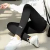 Leggings de Maternidad de Cintura Alta con Soporte Abdominal, Rayas Verticales, Bordado de Letras, Ropa Exterior Elástica, Pantalones Largos