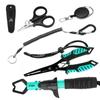 Tijeras de Pesca Listas de Fábrica, Tijeras de Pesca Portátiles, Hilo de Pesca Fuerte para Caballos, Cuero con Plomo, Accesorios de Tijeras Pequeñas de Acero Inoxidable