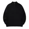 Suéter de punto retro minimalista estilo japonés Rumeng con media cremallera y cuello alto para hombre, otoño, manga raglán, ajuste holgado, top casual para parejas