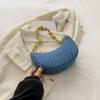 Bolso de Cadena Vintage Estilo Hong Kong para Mujer 2024 Nueva Llegada Trendy Sobaco Portátil Bolso de Mujer de un Solo Hombro Bolso de Mano Bandolera Bolso Media Luna