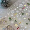 Adesivos para Nail Art de Árvore de Natal de Inverno 2025 Relevo Fofo Doce Popular Adesivos Decorativos Adesivos para Capa de Celular Adesivo
