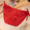 2026 Nuevas Bragas de Encaje Jacquard para Mujer, Cintura Baja Tentación Floral con Lazo, Calzones Triángulo Transpirables Sin Costuras para Mujer