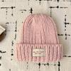 Gorro de lana de punto azul con cabeza grande para mujer, otoño e invierno 2024, con cara visible, pequeño, combinable con todo, con protección para las orejas y gorro frío.