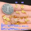 Plata de Ley S925 Chapada en Oro Colgante de Moneda de Cobre Etiqueta Pequeña Joyería de Cristal Pulsera Tejida Collar Accesorios Hechos a Mano para Bricolaje