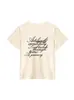 Camiseta de Manga Corta con Diseño de Estampado de Letras Americanas Nuevo de Verano para Mujer, Ropa Exterior Casual, Camiseta Básica Versátil para Mujer