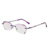 Gafas de Lectura Fotocromáticas Sin Montura Anti Luz Azul para Mujer, Modernas, Elegantes, de Aspecto Juvenil, Alta Definición, Protectoras de Ojos, Gafas de Lectura que Cambian de Color