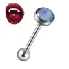 Clavo de lengua de acero inoxidable con carcasa nueva transfronterizo, clavo de lengua personalizado multicolor, anillo de lengua con rosca externa, joyería para perforación de lengua
