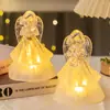 Transfronteiriço Novo LED Luminoso Anjinho Plástico Imitação Cristal Anjo Enfeites Decoração de Natal Anjo Luz Noturna