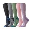 Calcetines de Compresión Personalizados para Mujer Color Puro Otoño e Invierno Base de Toalla Engrosados Combinación de Colores Calcetines Deportivos para Pantorrilla Desodorantes Largos de Compresión
