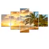 5 Pares Impressão HD Arte de Paisagem Moderna Pintura em Tela Palmeira Pôr do Sol no Mar Sala de Estar Decoração de Casa Núcleo de Pintura
