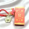 Llavero de Oro Puro 999, Llavero Flor de Dinero, Llavero para Teléfono, Colgante de Flor para Bolso, Regalo de Recuerdo, Regalo de Dibujos Animados