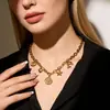 Amazon Moda Popular Transfronteriza Versátil Estilo Marino Collar Multielemento Perla Concha Lujo Ligero Collar para Mujer