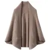 Novo Casaco de Cashmere Puro com Padrão de Diamante para Outono e Inverno Aquecimento e Proteção contra o Frio Feminino Simples Macio Amigo da Pele Versátil Cachecol de Cashmere Puro