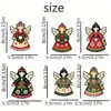 Popular Set de 6 Adornos Colgantes de Navidad de Madera Pintada Únicos Hechos a Mano en 2D de Ángel Decoraciones