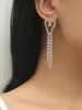 Pendientes Largos con Borla Full Diamante Super Brillantes de Gama Alta Townka para Mujer, Pendientes de Latón con Pedrería a la Moda