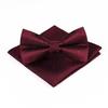 Set de Pajarita y Pañuelo de Bolsillo de Nuevo Estilo Moderno Boda Novio Padrino Moderno Traje de Hombre Cuadrado Cuadrado Boda Rayado Vintage