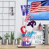 Adornos Populares Americanos para el Día de la Independencia Transfronterizos con Decoración de Letras Inglesas en Rojo, Blanco y Azul Señales de Celebración de Pie Hechas de Madera Maciza