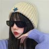 Estilo coreano ins vintage outono e inverno casal todos os jogos simples carta bordada malha chapéu hip-hop lã chapéu frio na moda para homens e mulheres