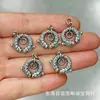 Acessórios Vintage de Prata com Moedas de Cobre, Ábaco Ruyi, Nuvens Auspiciosas, Contas Soltas para Artesanato DIY, Acessórios de Joalheria, Pulseira, Colar