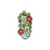 Broche de Planta em Vaso Desenho Animado Emblema de Metal Planta Verde Planta Cacto Decoração Bolsa Roupa Pingente